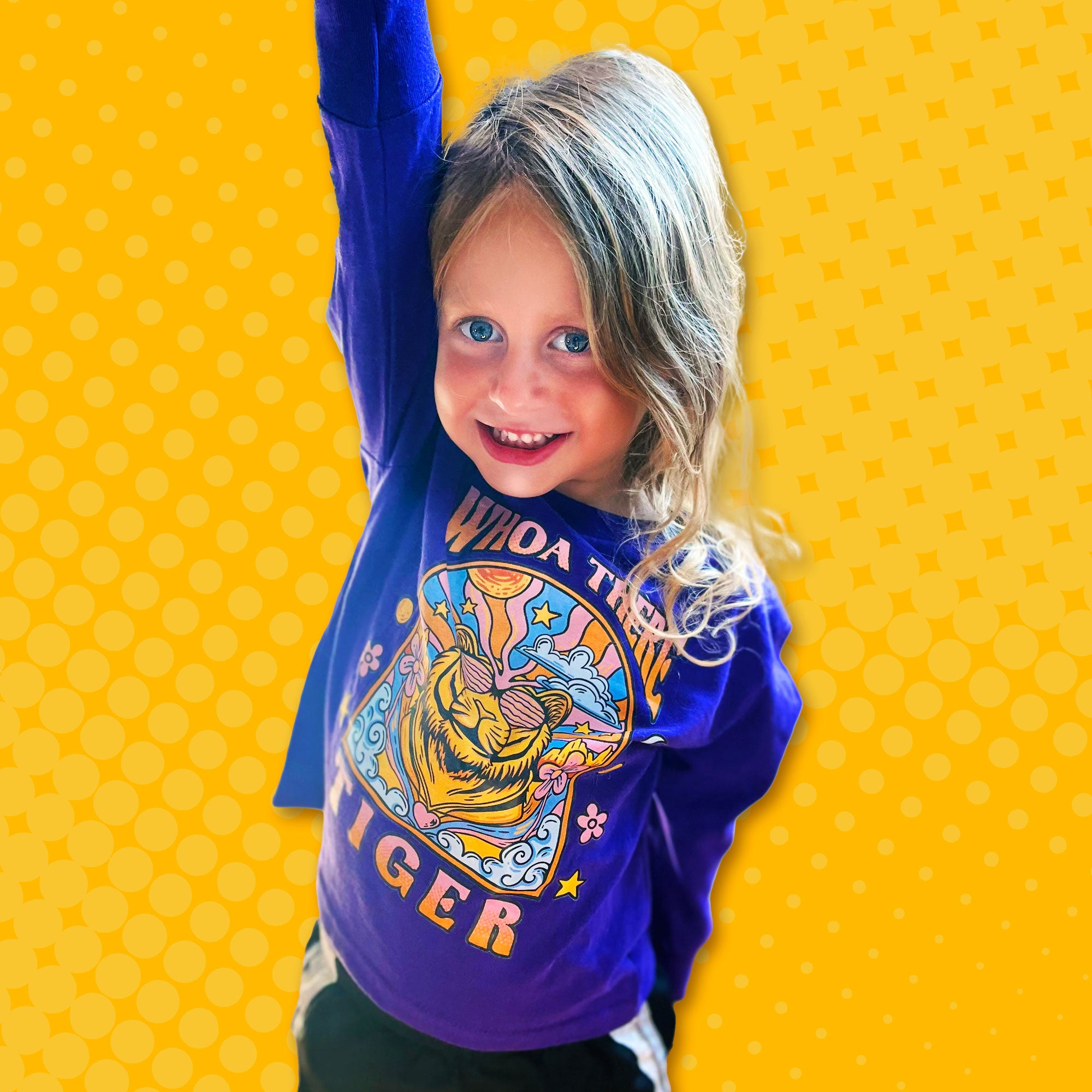 "Whoa There Tiger" Long Sleeve Tee | Kids' Graphic Tee | Sizes 2T-YXL