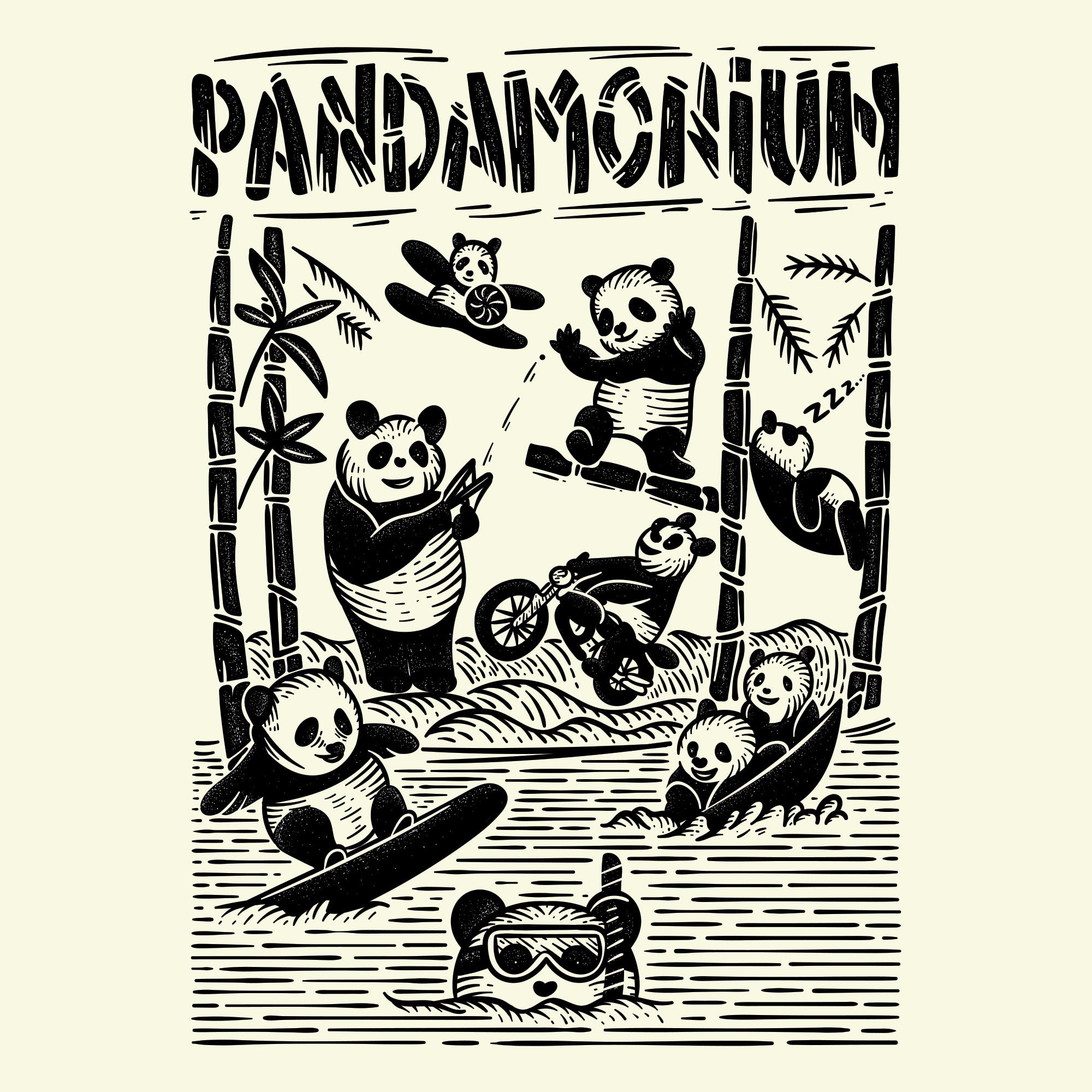 PANDAMONIUM | Kids' Graphic Tee | Sizes 2T-YXL